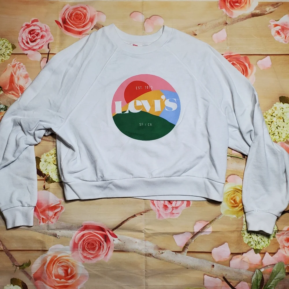 Levi's cropped white sweatshirt - Picture 5 of 9